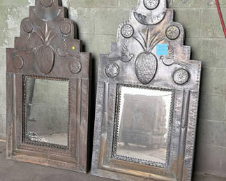Lot 3: Pair of Decorative Metal Wall Mirrors