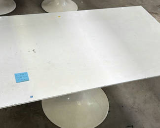 Lot 404: White Rectangular Pedestal Dining Table