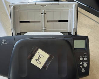 Lot 89: Fujitsu fi-7160 Document Scanner and Planar Multi-Monitor Display Stands
