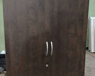 Lot 31: Dark Wood Storage Cabinet