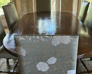 Lot 348: Wood Dining Table and Upholstered Dining Chairs