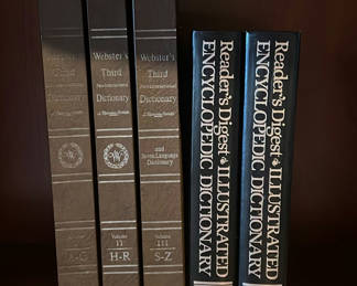 Lot 38: Merriam-Webster Third New International Dictionary and Reader's Digest Illustrated Encyclopedic Dictionary Sets