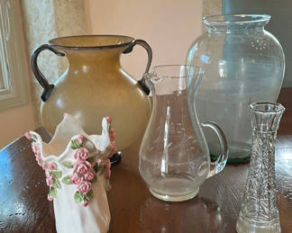Lot 329: Assorted Decorative Vases and Pitcher