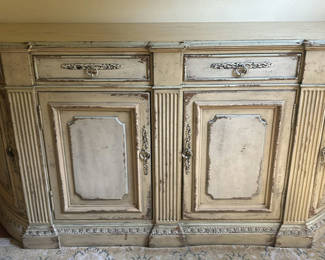 Lot 112: Distressed Wood Sideboard Cabinet