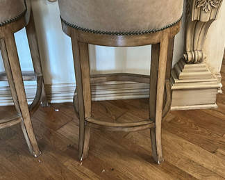 Lot 346: Set of Two Upholstered Bar Stools