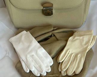 Lot 2: Vintage Dooney & Bourke Handbag with Gloves and Scarf