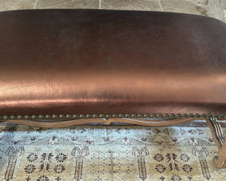 Lot 339: Upholstered Wooden Bench