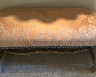 Lot 333: Upholstered Bench with Wooden Base