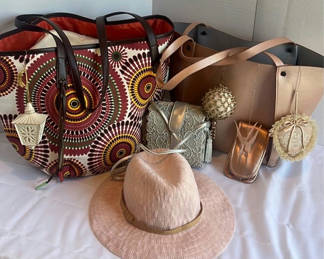 Lot 1: Assorted Handbags, Hat, and Decorative Accessories