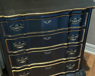 Lot 356: Black Four-Drawer Accent Chest