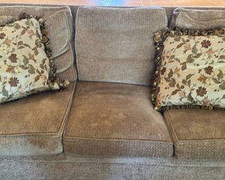 Lot 331: Matching Sofa, Loveseat, and Two Armchairs with Accent Pillows