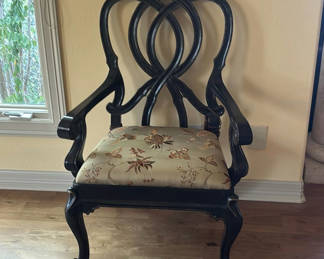 Lot 119: Decorative Wooden Armchair and Carved Pedestal Candle Stand