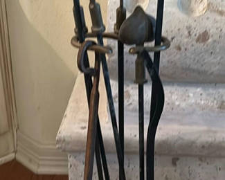 Lot 335: Metal Fireplace Tool Set