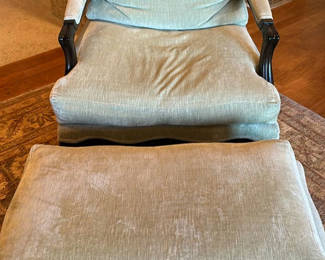 Lot 322: Upholstered Accent Chair and Ottoman