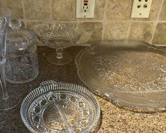 Lot 310: Assorted Crystal and Silver-Tone Serving Pieces