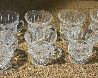Lot 313: Set of Clear Glass Pedestal Cups