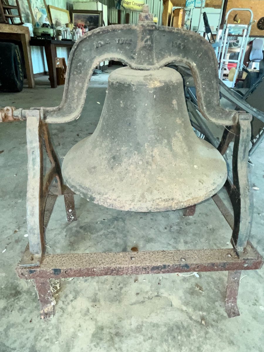 LARGE 1890'S #4 BELL w/ YOKE AND IRON CRADLE!