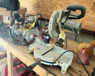 MITER SAW, BENCH GRINDER