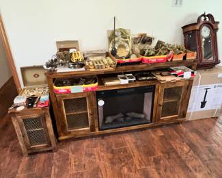UNIQUE RUSTIC WOOD HEATER / MEDIA CABINET