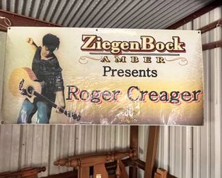 LARGE, OVER 2O YEAR OLD "ROGER CREAGER" BANNER!