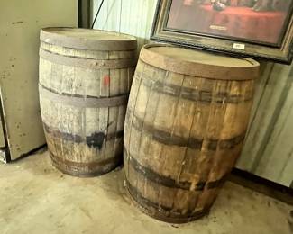 PAIR ANTIQUE BARRELS