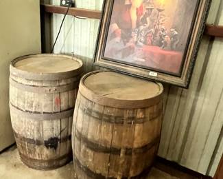 PAIR OF OLD BARRELS