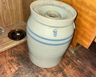MARSHALL POTTERY 3 GALLON CROCK CHURN