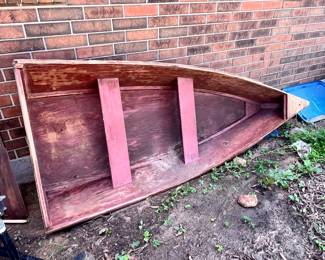 ANTIQUE WOODEN BOAT (ALSO MAKES AN AWESOME SHELF!)