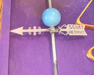 SEVERAL ANTIQUE LIGHTNING RODS - THIS ONE A BEAUTY!