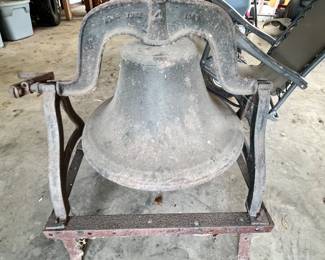ANTIQUE C.S. BELL #4 BELL w/ YOKE & CRADLE