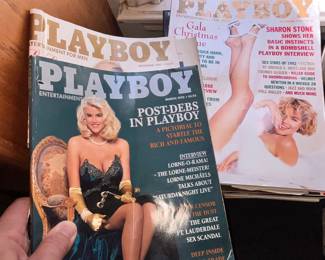 STACKS OF VINTAGE PLAYBOYS - SHARON STONE!