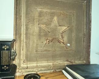 VINTAGE TIN CEILING TILE WITH STAR