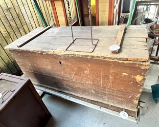 ANTIQUE PINE TRUNK