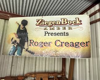 NOW THE BARN - LARGE 2003 ROGER CREAGER ZIEGEN BOCK BANNER!