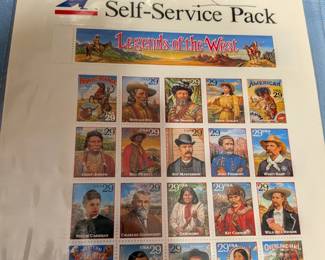 THE FAMOUS RECALLED ERROR SHEET! 1994 "Legends of the West" — the Post Office printed the WRONG MAN on the Bill Pickett stamp… it's his brother Ben! The sheets were recalled and destroyed; only 150,000 were ever sold, by lottery. Full sheet of 20 stamps, mint. $150