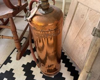 Vintage Copper and Brass Fire Extinguisher