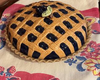Ceramic Blueberry Pie Plate Dish
