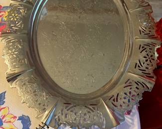 Vintage Forman Bros. Chrome Ware Platter 