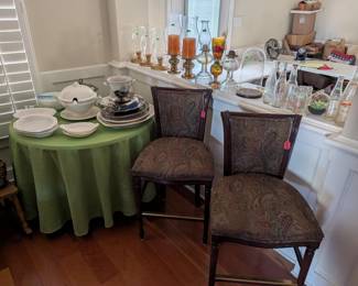 Dishes and antique soda bottles