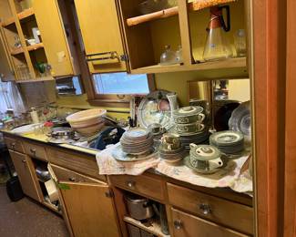 Lots of dishes. Vintage, China, Tupperware. Plus more