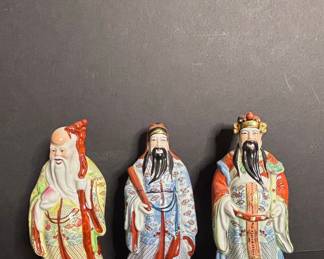 Vintage Chinese Porcelain Fu Lu Shou Figurines