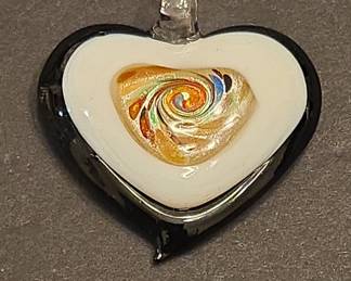 Lampwork Glass Heart Pendant