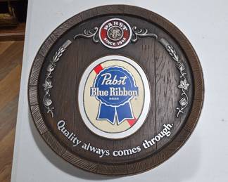 Pabst Blue Ribbon Barrel-Style Wall Plaque