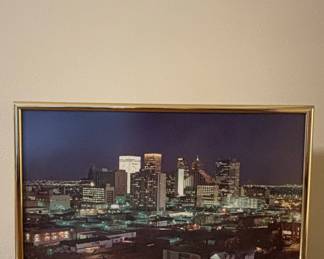 Vintage Night Cityscape Framed Print