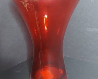 Contemporary Ruby Red Glass Vase