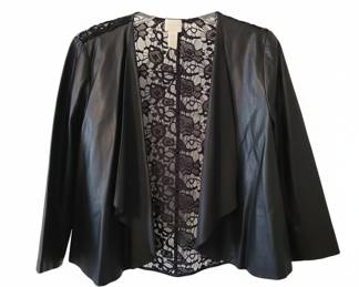 INC International Concepts Faux Leather and Lace Jacket