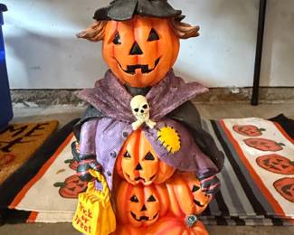 Light Up Evil Pumpkin 3-Layer Halloween Decoration