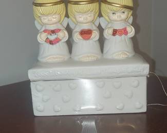 Hallmark Houston Harvest Three Little Angels "Thoughtfulness, Kindness & Caring" Trinket Box