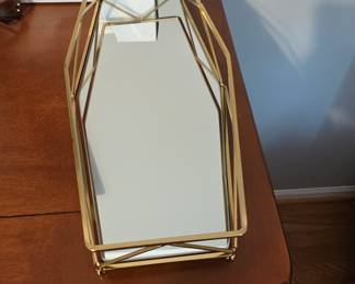 At Home Geometric Mirrored Vanity Tray