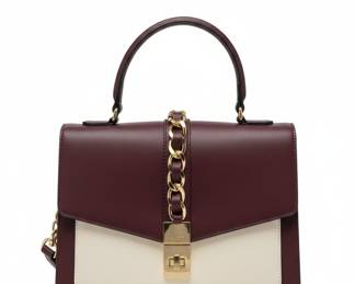 Aldo Two-Tone Satchel with Chain Detail